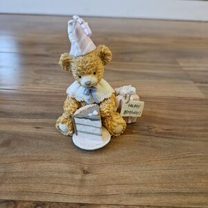 Adorable Bainbridge Bears Birthday Tan Teddy Bear Figurine with Cake